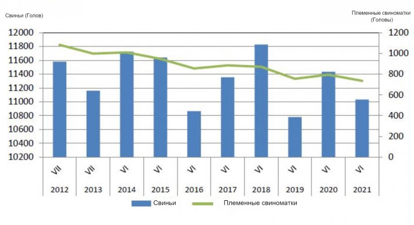 Изменение поголовья свиней в Польше.&nbsp;Источник: GUS.
